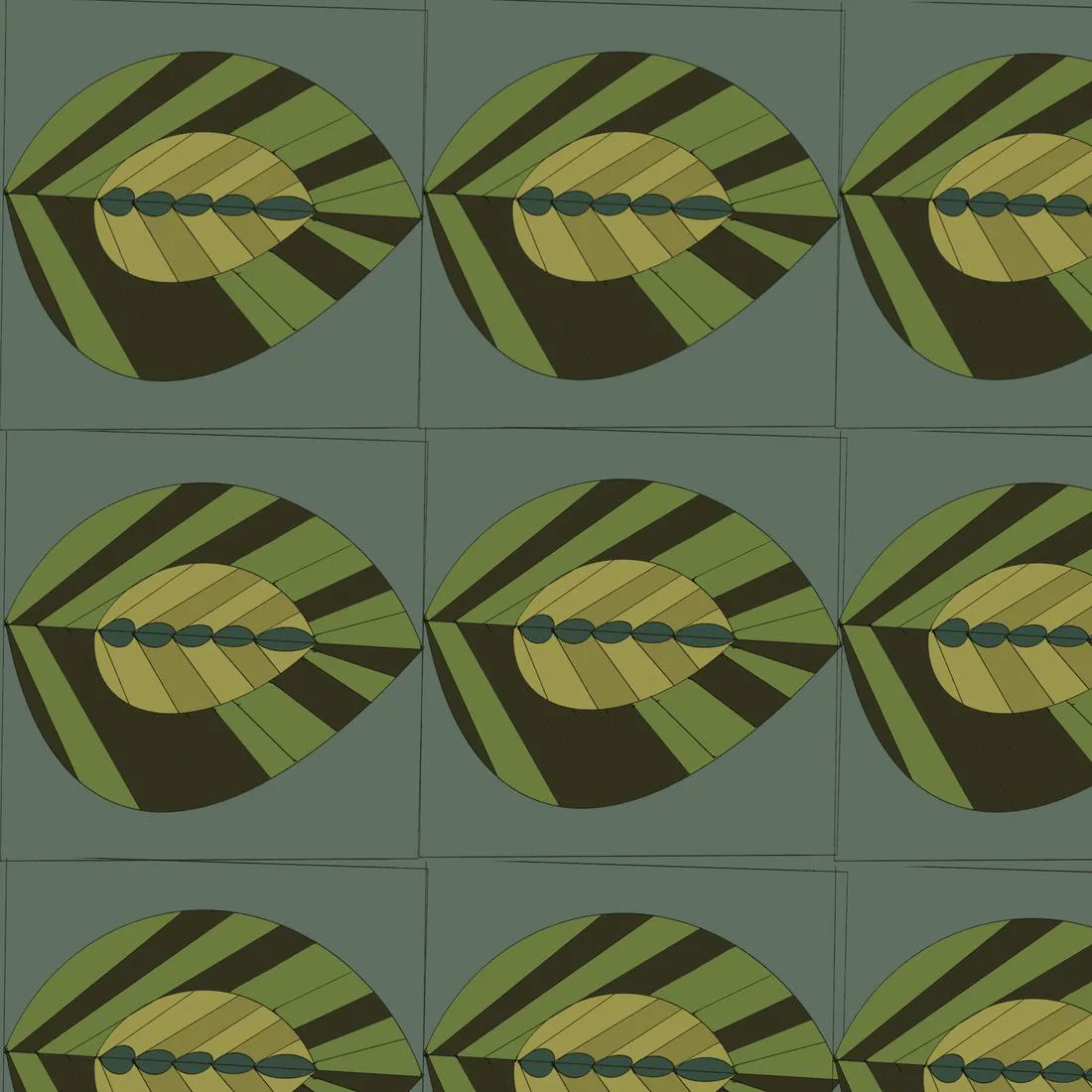 Green striped fish tiles repeating in rows